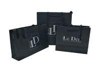 Black Sustainable Personalised Paper Bags , Paper Shopping Bags With Handles